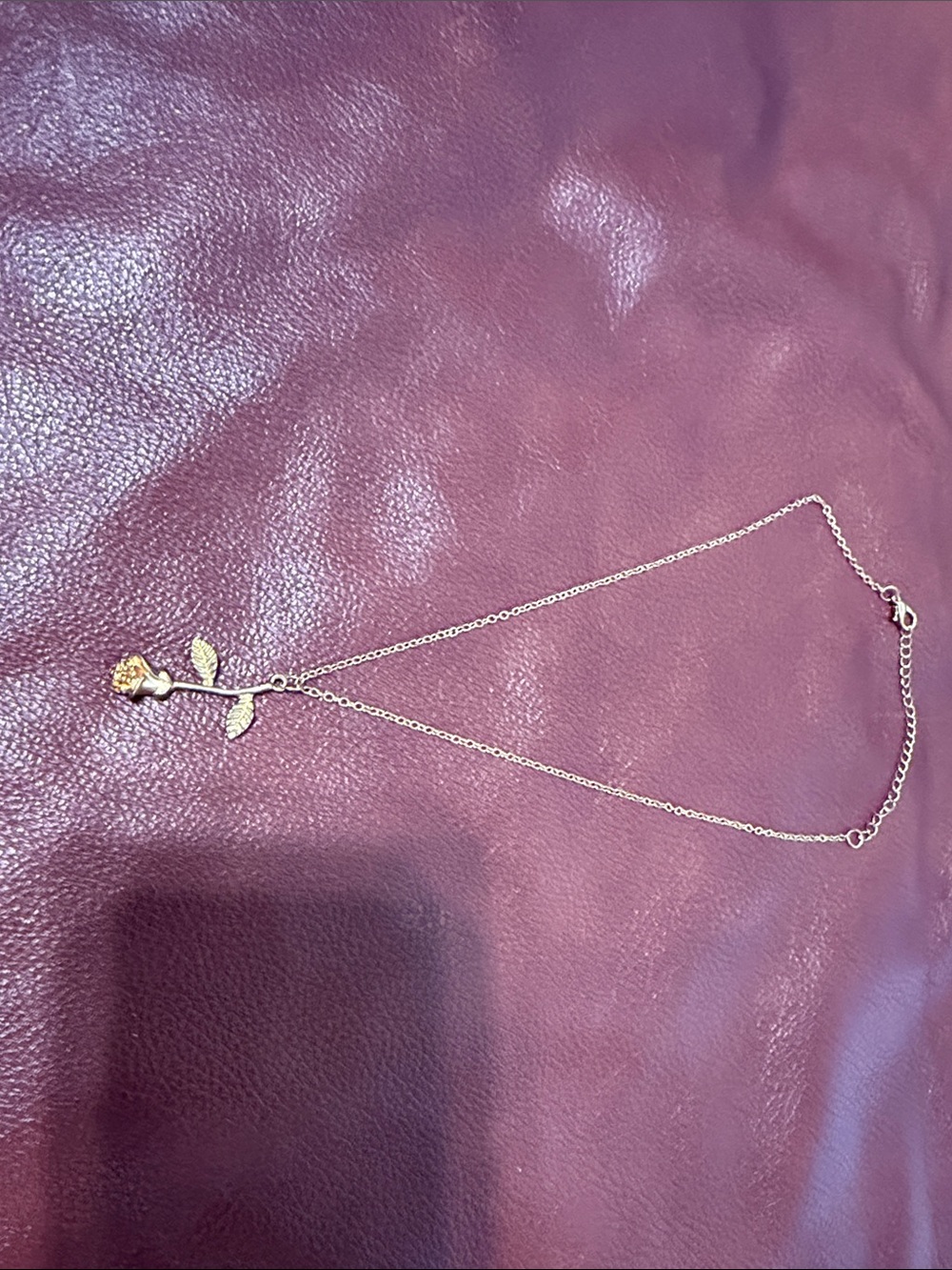 Gold Rose Pendant Necklace - Women Jewelry